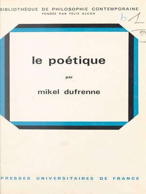 cover image of Le poétique